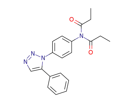 Molecular Structure of 89779-03-3 (Propanamide,
N-(1-oxopropyl)-N-[4-(5-phenyl-1H-1,2,3-triazol-1-yl)phenyl]-)