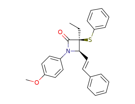 cis-3-Ethyl-1-(4-methoxyphenyl)-3-(phenylthio)-4-styrylazetidin-2-one