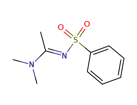 Molecular Structure of 91543-42-9 (N-(1-Dimethylamino-ethyliden)-benzolsulfonamid)
