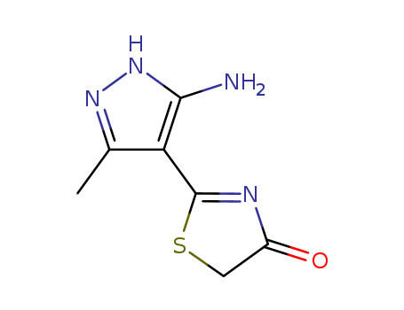4(5H)-Thiazolone, 2-(3-amino-5-methyl-1H-pyrazol-4-yl)-