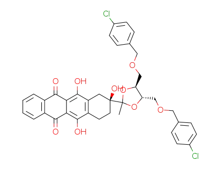 (2S,4'S,5'S)-(+)-2-4',5'-bis(4-chlorobenzyloxymethyl)-2'-methyl-1',3'-dioxolan-2'-yl-2,5,12-trihydroxy-1,2,3,4-tetrahydronaphthacene-6,11-dione