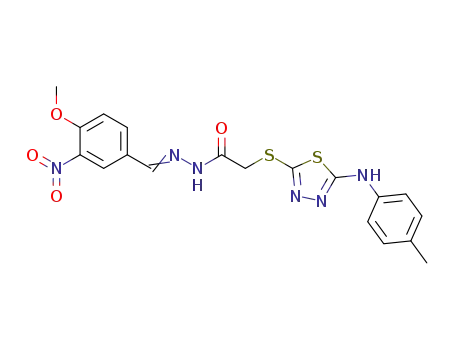 (5-p-Tolylamino-[1,3,4]thiadiazol-2-ylsulfanyl)-acetic acid [1-(4-methoxy-3-nitro-phenyl)-meth-(E)-ylidene]-hydrazide