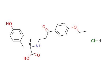 Molecular Structure of 85975-20-8 (N-[3-(4-ethoxyphenyl)-3-oxopropyl]-L-tyrosine hydrochloride)