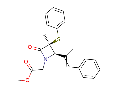 [(2R,3S)-3-Methyl-2-((E)-1-methyl-2-phenyl-vinyl)-4-oxo-3-phenylsulfanyl-azetidin-1-yl]-acetic acid methyl ester