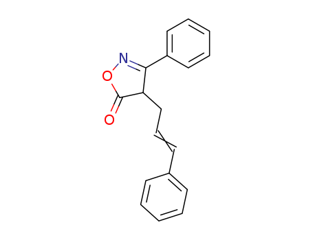 Molecular Structure of 120621-42-3 (5(4H)-Isoxazolone, 3-phenyl-4-[(2E)-3-phenyl-2-propenyl]-)