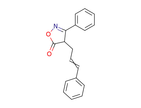 Molecular Structure of 120621-42-3 (5(4H)-Isoxazolone, 3-phenyl-4-[(2E)-3-phenyl-2-propenyl]-)