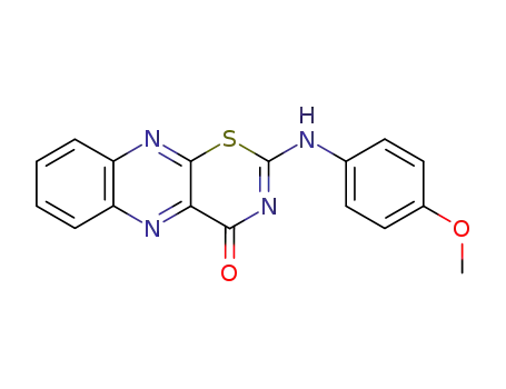 Molecular Structure of 154371-15-0 (2-[(4-methoxyphenyl)amino]-4H-[1,3]thiazino[5,6-b]quinoxalin-4-one)