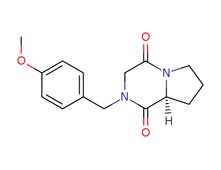Molecular Structure of 118395-74-7 ((S)-2-(4-Methoxy-benzyl)-hexahydro-pyrrolo[1,2-a]pyrazine-1,4-dione)
