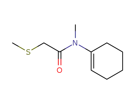 Molecular Structure of 82988-52-1 (N-Cyclohex-1-enyl-N-methyl-2-methylsulfanyl-acetamide)
