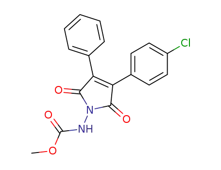 Molecular Structure of 128807-50-1 (methyl 3-(4-chlorophenyl)-2,5-dioxo-4-phenyl-2,5-dihydro-1H-pyrrol-1-ylcarbamate)