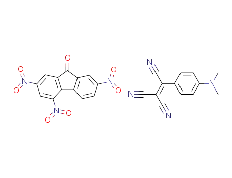Molecular Structure of 72558-73-7 (2,4,7-Trinitro-fluoren-9-one; compound with 2-cyano-3-(4-dimethylamino-phenyl)-but-2-enedinitrile)
