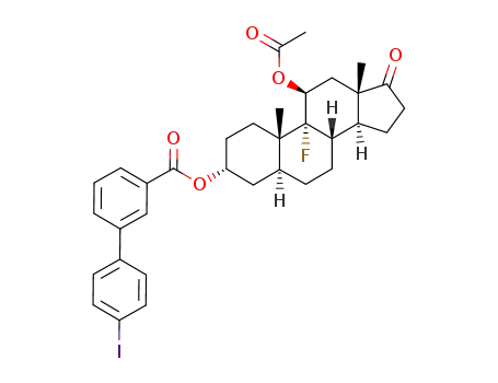 4'-Iodo-biphenyl-3-carboxylic acid (3R,5S,8S,9R,10S,11S,13S,14S)-11-acetoxy-9-fluoro-10,13-dimethyl-17-oxo-hexadecahydro-cyclopenta[a]phenanthren-3-yl ester