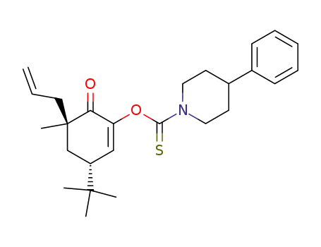 4-Phenyl-piperidine-1-carbothioic acid O-((3R,5R)-5-allyl-3-tert-butyl-5-methyl-6-oxo-cyclohex-1-enyl) ester
