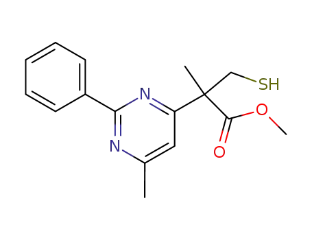 3-Mercapto-2-methyl-2-(6-methyl-2-phenyl-pyrimidin-4-yl)-propionic acid methyl ester