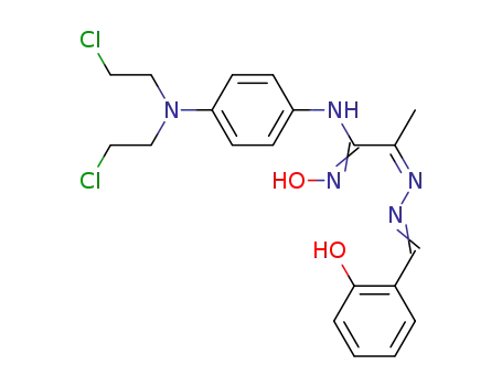 Molecular Structure of 126389-82-0 ((6Z)-6-({2-[(E)-2-({4-[bis(2-chloroethyl)amino]phenyl}amino)-1-methyl-2-nitrosoethenyl]hydrazino}methylidene)cyclohexa-2,4-dien-1-one)