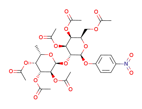 Acetic acid (2R,3S,4S,5R,6S)-3-acetoxy-2-acetoxymethyl-6-(4-nitro-phenoxy)-5-((2S,3S,4R,5R,6S)-3,4,5-triacetoxy-6-methyl-tetrahydro-pyran-2-yloxy)-tetrahydro-pyran-4-yl ester