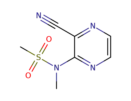 Molecular Structure of 1073159-68-8 (N-(3-cyanopyrazin-2-yl)-N-methylmethanesulfonamide)