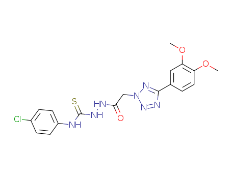 2H-Tetrazole-2-acetic acid, 5-(3,4-dimethoxyphenyl)-, 2-(((4-chlorophe nyl)amino)thioxomethyl)hydrazide