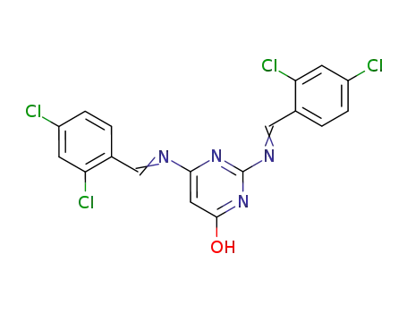 Molecular Structure of 137206-09-8 (4(1H)-Pyrimidinone, 2,6-bis[[(2,4-dichlorophenyl)methylene]amino]-)