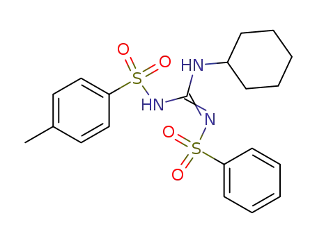 Molecular Structure of 126431-60-5 (N<sup>1</sup>-phenylsulfonyl-N<sup>2</sup>-tolylsulfonyl-N<sup>3</sup>-cyclohexylguanidine)