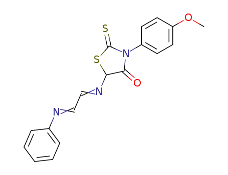 3-(4-Methoxy-phenyl)-5-[2-[(E)-phenylimino]-eth-(E)-ylideneamino]-2-thioxo-thiazolidin-4-one