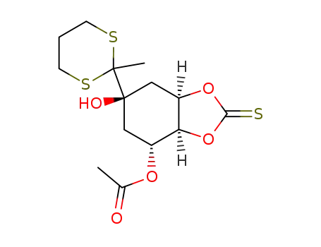 (1R,3R,4S,5R)-3-Acetoxy-1-(2-methyl-1,3-dithian-2-yl)-4,5-(thiocarbonyldioxy)cyclohexanol