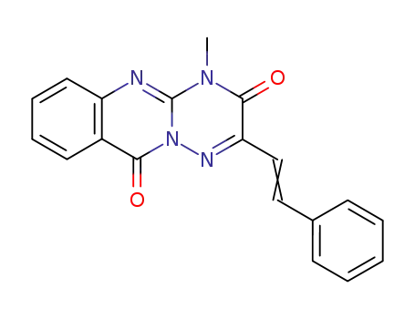 Molecular Structure of 89988-57-8 (3H-[1,2,4]Triazino[3,2-b]quinazoline-3,10(4H)-dione,
4-methyl-2-(2-phenylethenyl)-)