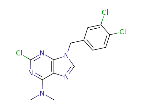 Molecular Structure of 115204-65-4 (2-chloro-9-(3,4-dichlorobenzyl)-N,N-dimethyl-9H-purin-6-amine)