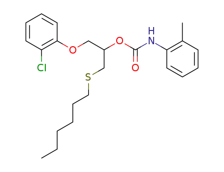 Molecular Structure of 95449-18-6 (Carbamic acid, (2-methylphenyl)-,
2-(2-chlorophenoxy)-1-[(hexylthio)methyl]ethyl ester)