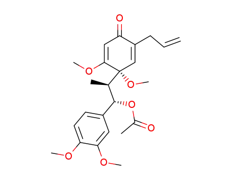 Molecular Structure of 89067-52-7 (Acetic acid (1S,2R)-2-((R)-5-allyl-1,2-dimethoxy-4-oxo-cyclohexa-2,5-dienyl)-1-(3,4-dimethoxy-phenyl)-propyl ester)