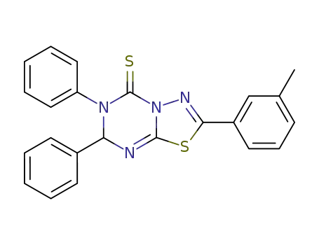 Molecular Structure of 84304-36-9 (6,7-Diphenyl-2-m-tolyl-6,7-dihydro-[1,3,4]thiadiazolo[3,2-a][1,3,5]triazine-5-thione)
