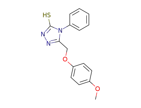 Molecular Structure of 107951-97-3 (5-[(4-METHOXYPHENOXY)METHYL]-4-PHENYL-4H-1,2,4-TRIAZOLE-3-THIOL)