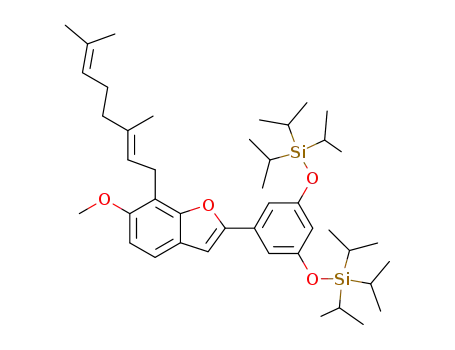 1,3-bistri-isopropylsilyloxy-5-(7-geranyl-6-methoxy-2-benzofuranyl)benzene