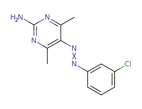 Molecular Structure of 24748-93-4 (5-[(E)-(3-chlorophenyl)diazenyl]-4,6-dimethylpyrimidin-2-amine)