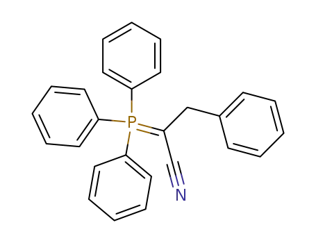 Molecular Structure of 105663-77-2 (Benzenepropanenitrile, a-(triphenylphosphoranylidene)-)