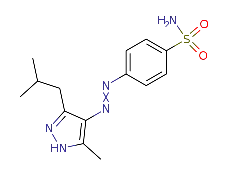 Molecular Structure of 154807-61-1 (Benzenesulfonamide,
4-[[3-methyl-5-(2-methylpropyl)-1H-pyrazol-4-yl]azo]-)