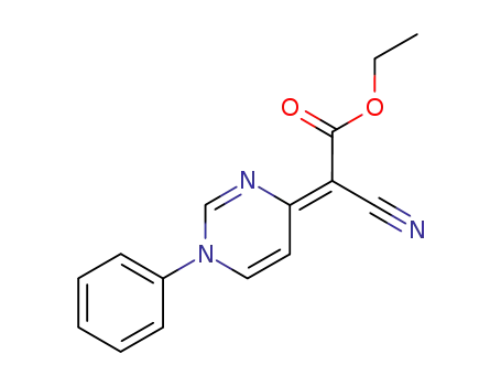 Molecular Structure of 120341-02-8 (ethyl cyano(1-phenyl-4(1H)-pyrimidinylidene)acetate)