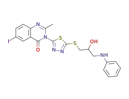 4(3H)-Quinazolinone,3-[5-[[2-hydroxy-3-(phenylamino)propyl]thio]-1,3,4-thiadiazol-2-yl]-6-iodo-2-methyl-
