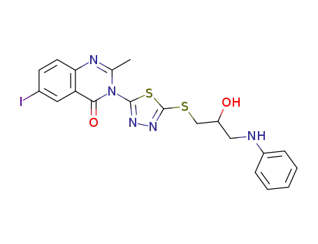 4(3H)-Quinazolinone, 3-(5-((2-hydroxy-3-(phenylamino)propyl)thio)-1,3,4-thiadiazol-2-yl)-6-iodo-2-methyl-
