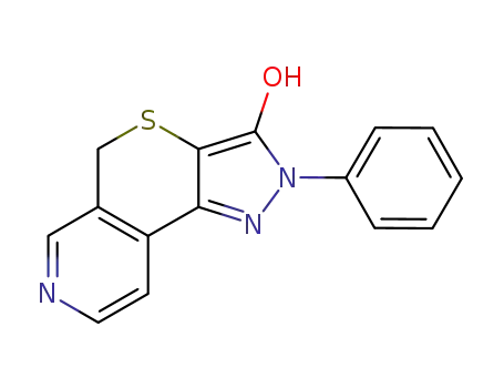 Molecular Structure of 94015-27-7 (2,5-dihydro-2-phenylpyrazolo<3',4':5,6>thiopyrano<3,4-c>pyridin-6-ium-3-olate)
