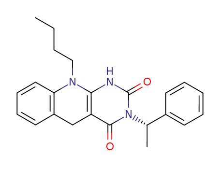 Pyrimido[4,5-b]quinoline-2,4(1H,3H)-dione,
10-butyl-5,10-dihydro-3-(1-phenylethyl)-, (S)-