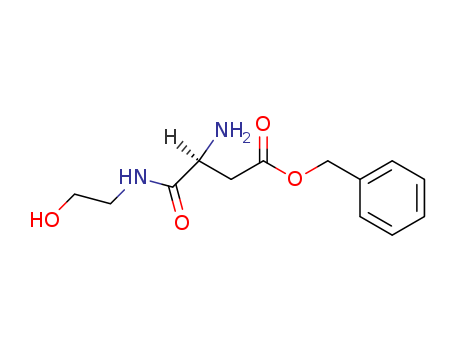 Molecular Structure of 138582-72-6 (Butanoic acid, 3-amino-4-[(2-hydroxyethyl)amino]-4-oxo-, phenylmethyl
ester, (S)-)