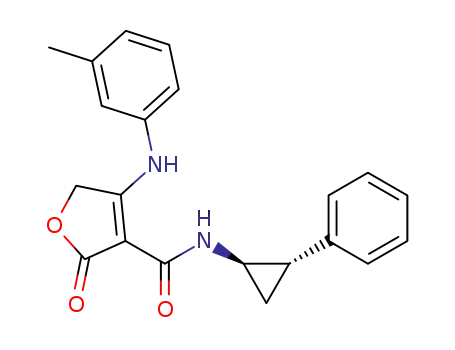 3-Furancarboxamide,
2,5-dihydro-4-[(3-methylphenyl)amino]-2-oxo-N-(2-phenylcyclopropyl)-,
trans-