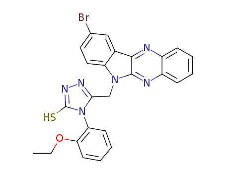 2,4-DIHYDRO-5-((9-BROMO-6H-INDOLO(2,3-B)QUINOXALIN-6-YL)METHYL)-4-(2-ETHOXYPHENYL)-3H-1,2,4-TRIAZOLE-3-THIONE