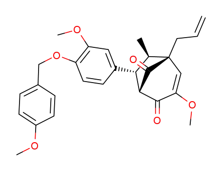 Bicyclo[3.2.1]oct-3-ene-2,8-dione,
3-methoxy-7-[3-methoxy-4-[(4-methoxyphenyl)methoxy]phenyl]-6-methyl-
5-(2-propenyl)-, (6-exo,7-endo)-