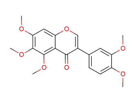 Molecular Structure of 50901-40-1 (4H-1-Benzopyran-4-one, 3-(3,4-dimethoxyphenyl)-5,6,7-trimethoxy-)