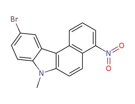 Molecular Structure of 89346-42-9 (7H-Benzo[c]carbazole, 10-bromo-7-methyl-4-nitro-)