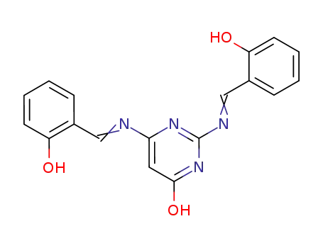Molecular Structure of 137205-99-3 (4(1H)-Pyrimidinone, 2,6-bis[[(2-hydroxyphenyl)methylene]amino]-)