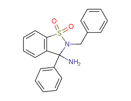 Molecular Structure of 79848-24-1 (2-Benzyl-3-amino-3-phenylbenzoisothiazoline 1,1-dioxide)