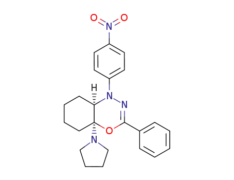 (4aS,8aR)-1-(4-Nitro-phenyl)-3-phenyl-4a-pyrrolidin-1-yl-4a,5,6,7,8,8a-hexahydro-1H-benzo[1,3,4]oxadiazine